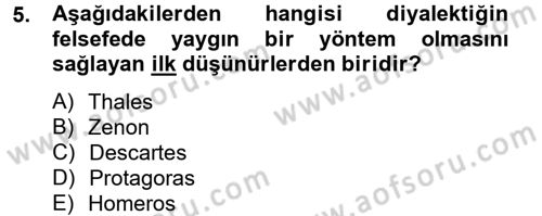 Mantığın Gelişimi Dersi 2012 - 2013 Yılı (Vize) Ara Sınav Soruları 5. Soru