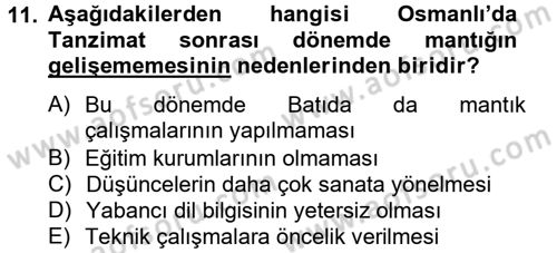 Mantığın Gelişimi Dersi 2012 - 2013 Yılı (Final) Dönem Sonu Sınav Soruları 11. Soru