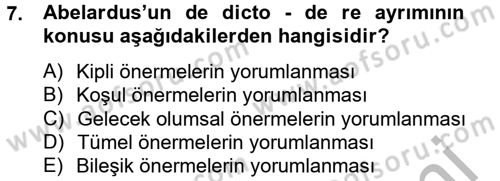 Mantığın Gelişimi Dersi 2012 - 2013 Yılı (Final) Dönem Sonu Sınav Soruları 7. Soru