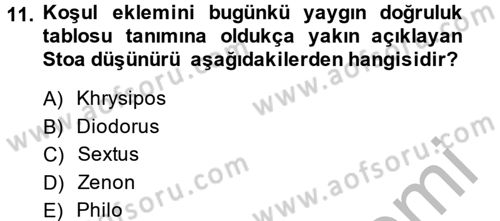 Mantığın Gelişimi Dersi 2013 - 2014 Yılı (Vize) Ara Sınav Soruları 11. Soru
