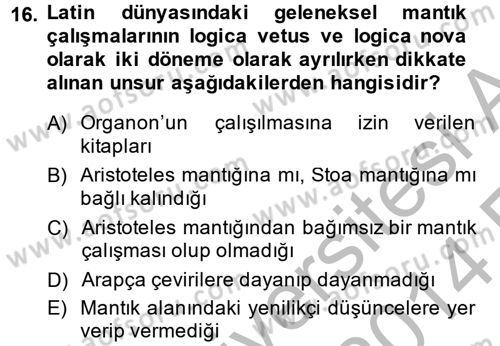 Mantığın Gelişimi Dersi 2013 - 2014 Yılı (Vize) Ara Sınav Soruları 16. Soru