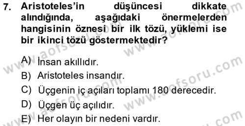 Mantığın Gelişimi Dersi 2013 - 2014 Yılı (Vize) Ara Sınav Soruları 7. Soru