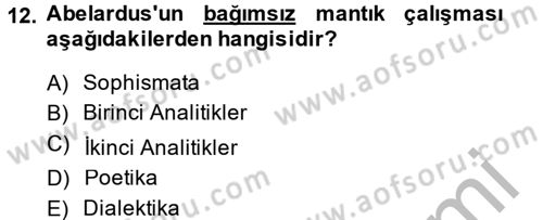 Mantığın Gelişimi Dersi 2013 - 2014 Yılı (Final) Dönem Sonu Sınav Soruları 12. Soru