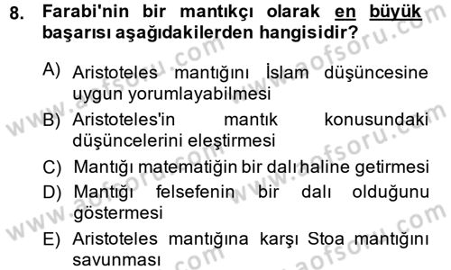 Mantığın Gelişimi Dersi 2013 - 2014 Yılı (Final) Dönem Sonu Sınav Soruları 8. Soru