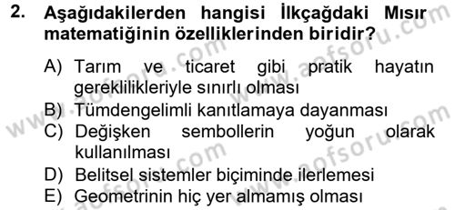 Mantığın Gelişimi Dersi 2013 - 2014 Yılı Tek Ders Sınav Soruları 2. Soru