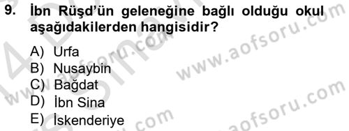 Mantığın Gelişimi Dersi 2013 - 2014 Yılı Tek Ders Sınav Soruları 9. Soru