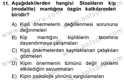 Mantığın Gelişimi Dersi 2014 - 2015 Yılı (Vize) Ara Sınav Soruları 11. Soru