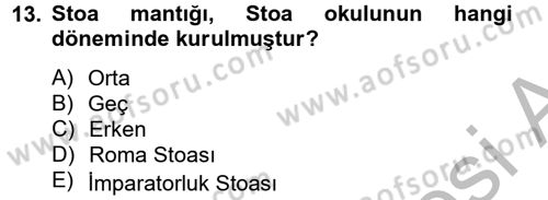 Mantığın Gelişimi Dersi 2014 - 2015 Yılı (Vize) Ara Sınav Soruları 13. Soru