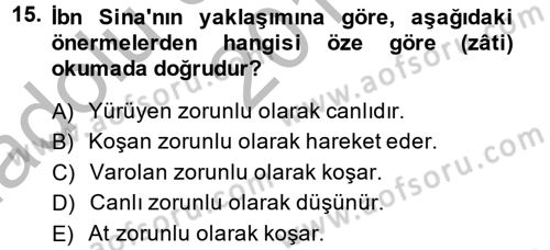 Mantığın Gelişimi Dersi 2014 - 2015 Yılı (Vize) Ara Sınav Soruları 15. Soru
