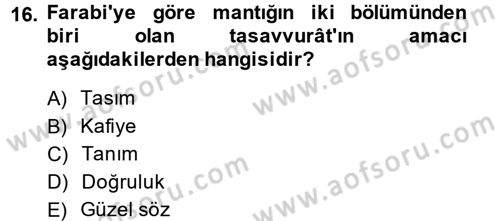 Mantığın Gelişimi Dersi 2014 - 2015 Yılı (Vize) Ara Sınav Soruları 16. Soru