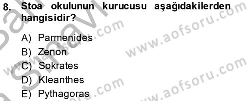 Mantığın Gelişimi Dersi 2014 - 2015 Yılı (Vize) Ara Sınavı 8. Soru