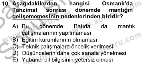 Mantığın Gelişimi Dersi 2014 - 2015 Yılı (Final) Dönem Sonu Sınav Soruları 10. Soru