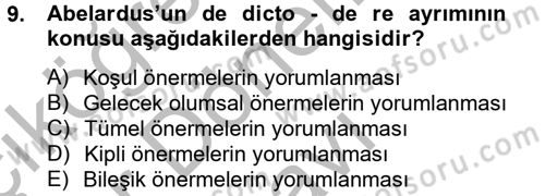 Mantığın Gelişimi Dersi 2014 - 2015 Yılı (Final) Dönem Sonu Sınav Soruları 9. Soru