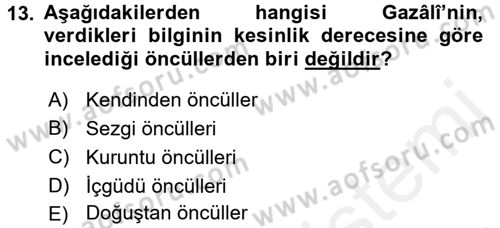 Mantığın Gelişimi Dersi 2015 - 2016 Yılı (Vize) Ara Sınav Soruları 13. Soru