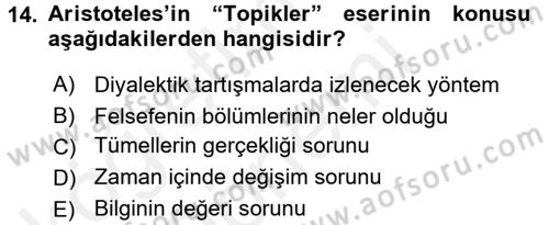 Mantığın Gelişimi Dersi 2015 - 2016 Yılı (Vize) Ara Sınav Soruları 14. Soru