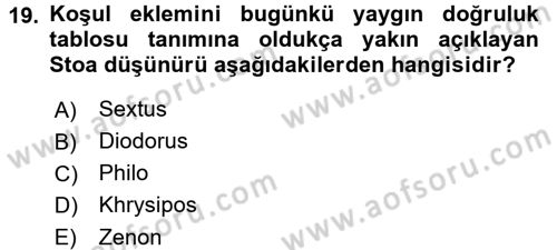 Mantığın Gelişimi Dersi 2015 - 2016 Yılı (Vize) Ara Sınav Soruları 19. Soru