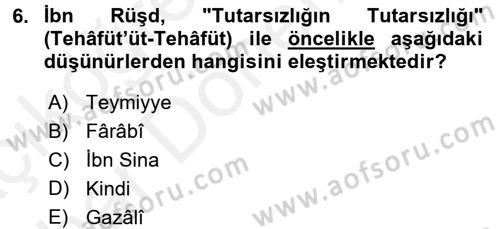 Mantığın Gelişimi Dersi 2015 - 2016 Yılı (Vize) Ara Sınavı 6. Soru