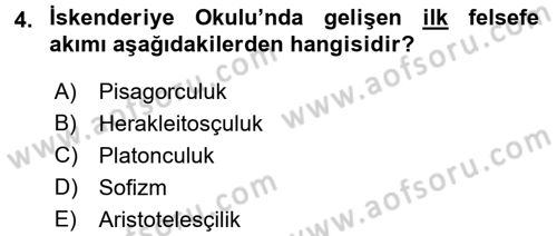 Mantığın Gelişimi Dersi 2015 - 2016 Yılı Tek Ders Sınav Soruları 4. Soru