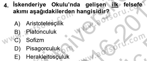 Mantığın Gelişimi Dersi 2016 - 2017 Yılı 3 Ders Sınav Soruları 4. Soru