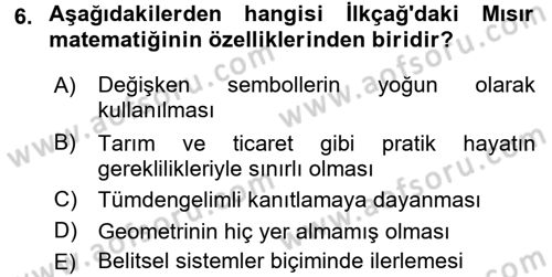 Mantığın Gelişimi Dersi 2016 - 2017 Yılı 3 Ders Sınav Soruları 6. Soru