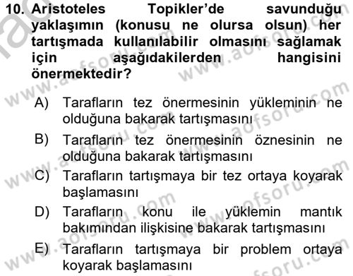 Mantığın Gelişimi Dersi 2016 - 2017 Yılı (Vize) Ara Sınav Soruları 10. Soru