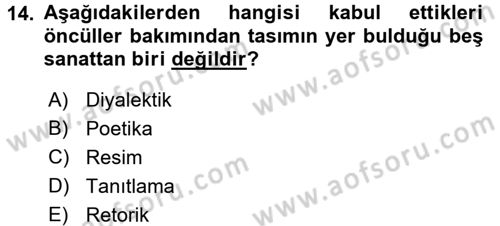 Mantığın Gelişimi Dersi 2016 - 2017 Yılı (Vize) Ara Sınav Soruları 14. Soru
