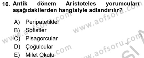 Mantığın Gelişimi Dersi 2016 - 2017 Yılı (Vize) Ara Sınav Soruları 16. Soru