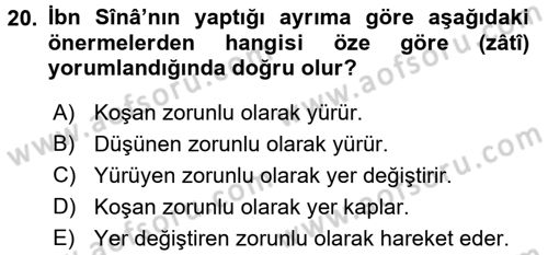 Mantığın Gelişimi Dersi 2016 - 2017 Yılı (Vize) Ara Sınav Soruları 20. Soru