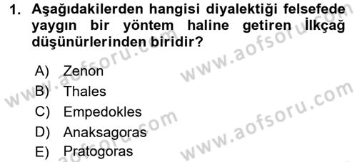 Mantığın Gelişimi Dersi 2016 - 2017 Yılı (Final) Dönem Sonu Sınav Soruları 1. Soru