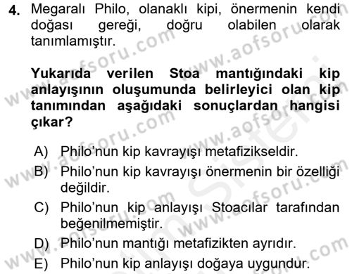 Mantığın Gelişimi Dersi 2017 - 2018 Yılı (Vize) Ara Sınav Soruları 4. Soru