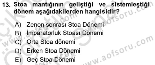 Mantığın Gelişimi Dersi 2021 - 2022 Yılı (Vize) Ara Sınav Soruları 13. Soru