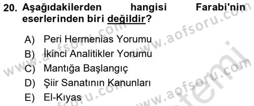 Mantığın Gelişimi Dersi 2021 - 2022 Yılı (Vize) Ara Sınav Soruları 20. Soru