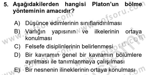 Mantığın Gelişimi Dersi 2023 - 2024 Yılı (Vize) Ara Sınav Soruları 5. Soru