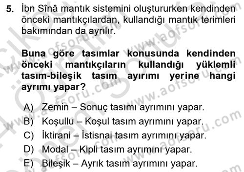 Mantığın Gelişimi Dersi 2023 - 2024 Yılı (Final) Dönem Sonu Sınav Soruları 5. Soru