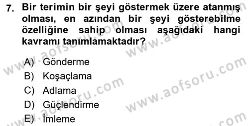 Mantığın Gelişimi Dersi 2023 - 2024 Yılı (Final) Dönem Sonu Sınav Soruları 7. Soru