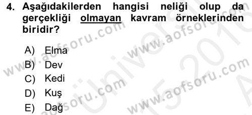 Klasik Mantık Dersi 2015 - 2016 Yılı (Vize) Ara Sınav Soruları 4. Soru