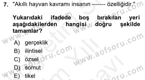 Klasik Mantık Dersi 2018 - 2019 Yılı (Vize) Ara Sınav Soruları 7. Soru