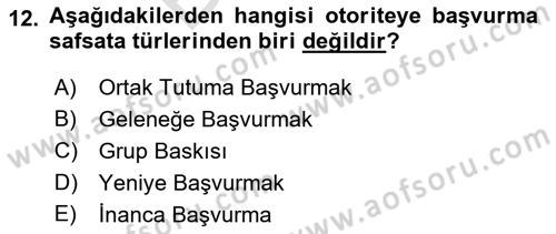 Klasik Mantık Dersi 2021 - 2022 Yılı (Final) Dönem Sonu Sınav Soruları 12. Soru