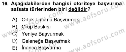Klasik Mantık Dersi 2022 - 2023 Yılı Yaz Okulu Sınav Soruları 16. Soru