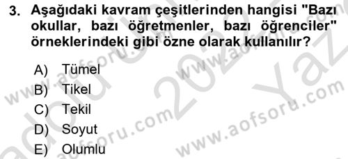 Klasik Mantık Dersi 2022 - 2023 Yılı Yaz Okulu Sınav Soruları 3. Soru