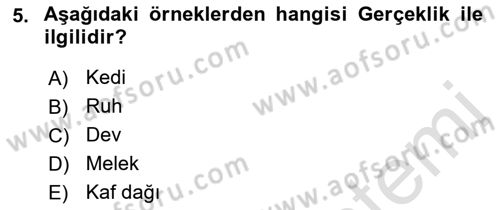 Klasik Mantık Dersi 2022 - 2023 Yılı Yaz Okulu Sınav Soruları 5. Soru