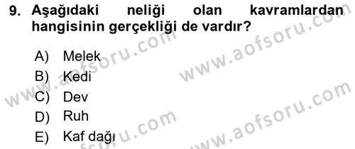 Klasik Mantık Dersi 2024 - 2025 Yılı (Vize) Ara Sınav Soruları 9. Soru
