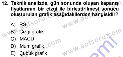 Menkul Kıymet Yatırımları Dersi 2012 - 2013 Yılı (Final) Dönem Sonu Sınav Soruları 12. Soru