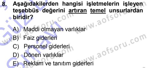 Menkul Kıymet Yatırımları Dersi 2013 - 2014 Yılı (Vize) Ara Sınav Soruları 8. Soru