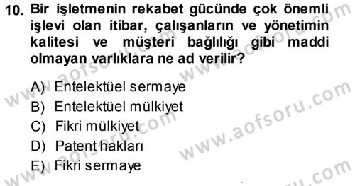Menkul Kıymet Yatırımları Dersi 2013 - 2014 Yılı (Final) Dönem Sonu Sınav Soruları 10. Soru