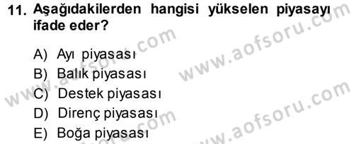 Menkul Kıymet Yatırımları Dersi 2013 - 2014 Yılı (Final) Dönem Sonu Sınav Soruları 11. Soru