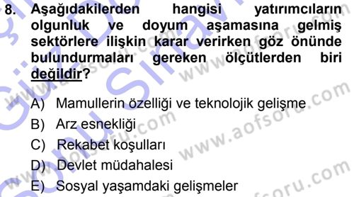 Menkul Kıymet Yatırımları Dersi 2013 - 2014 Yılı (Final) Dönem Sonu Sınav Soruları 8. Soru