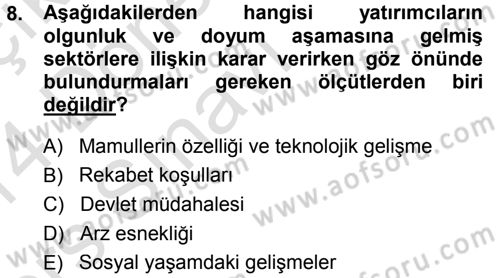 Menkul Kıymet Yatırımları Dersi 2013 - 2014 Yılı Tek Ders Sınav Soruları 8. Soru