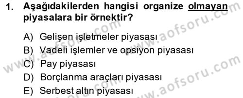Menkul Kıymet Yatırımları Dersi 2014 - 2015 Yılı (Final) Dönem Sonu Sınav Soruları 1. Soru