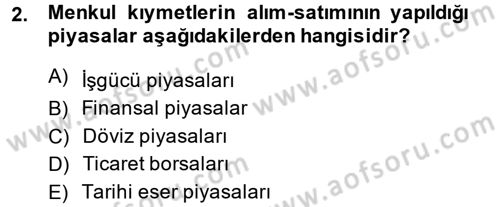 Menkul Kıymet Yatırımları Dersi 2014 - 2015 Yılı Tek Ders Sınav Soruları 2. Soru